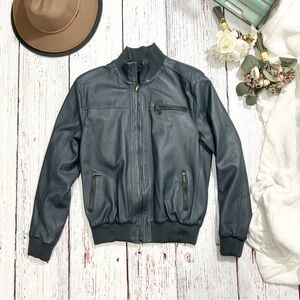 Ruben racer bomber gray leather jacket